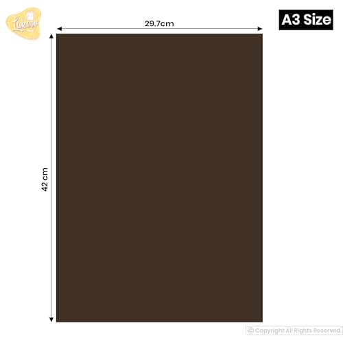 Image of Lakeer A3 Dark Brown Color Board - Cardstock Paper Board, Hardboard | 600 GSM - Pack of 5 Pcs | for Scrapbooking, Art, Craft, Poster, DIY, Etc.