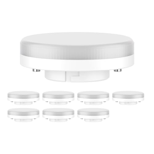 ledscom.de 8 Pieces GX53 LED Bulb, White (4000 K), 6.4 W, 560lm, 97°, matt, 560lm (6.4w) / Light Colour: White, 8 piece (pack of 1)