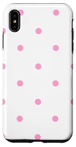 White and Pink Polka Dots Classic Polkadots Cute Girl Preppy �X�}�z�P�[�X iPhone XS Max �p