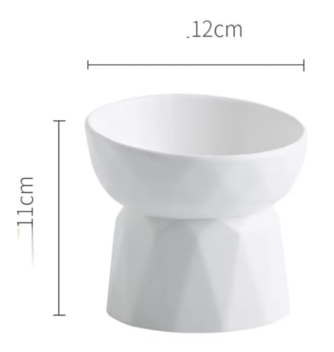 Image of PETANGEL Ceramic Cat Bowl Anti Vomiting, Raised-Cat Food or Water Bowl for Cats and Small Dogs, Ceramic Food Bowl for Protecting Spine, Backflow Prevention Dishwasher Safe (White)