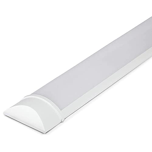 LEDBRITE LED Batten Lights 6500k Daylight, IP20 LED Fluorescent Strip Light Fitting for Ceiling of Home & Office, Workshop & Garage Lighting (5FT)