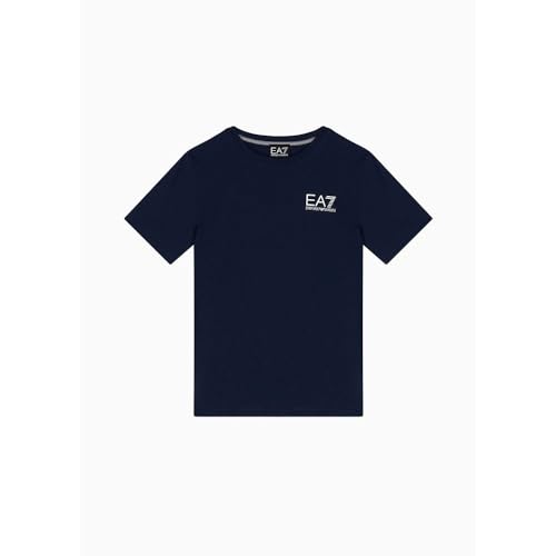 EA7 Boys Core Identity Cotton T-Shirt 10 Navy