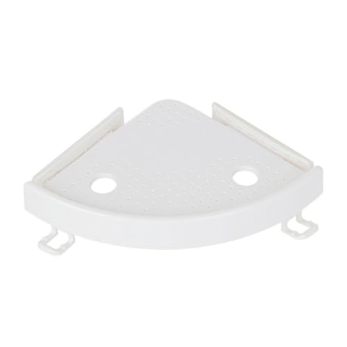 Estante de almacenamiento triangular sin taladro para esquinas de baño blanco 2
