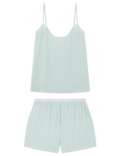 women'secret Pijama Tirantes Shorts Verde ECOVERO, Juego de Pijama Mujer, Mint, M