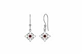 TALISMAN JEWELLERY Pendientes de Plata de Ley 925 y Circonita Cúbica con cierre de gancho - Nudo de Bruja (15,60 mm pieza + 19 mm cierre)