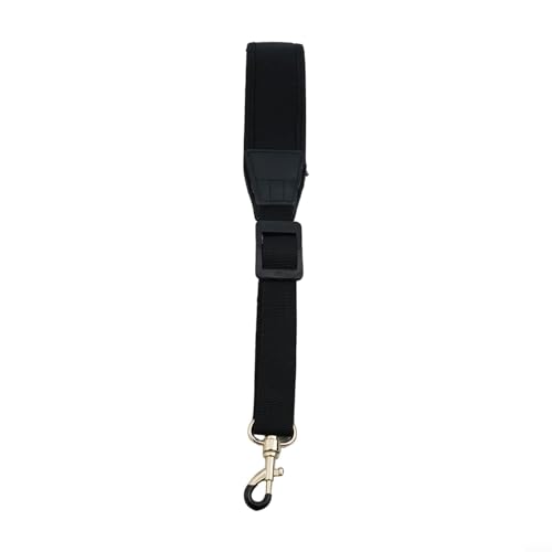 Colorful Soft Padded Saxophone Neck Strap, Adjustable 42-57cm Comfortable Shoulder Support for Tenor Alto Baritone Soprano Sax with Nylon Leather Hook(Black) - Thumbnail 5