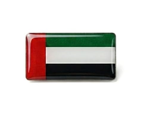 UAE Flag Shirt Badge Metallic Finish with Magnetic Fastening Flag Design (Rectangle)