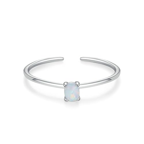 Bague opale en or blanc 18 carats un solitaire en pierre précieuse d'exception