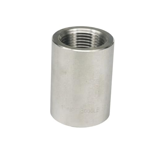 ICXLPMC 3/8' NPT Female 304 Stainless Steel Full Socket Coupler Forged Pipe Fitting 3000 PSI Water Gas Oil