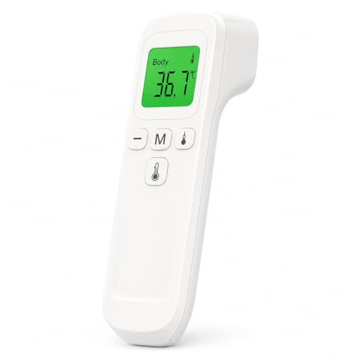 Termômetro Infravermelho Digital Sem Contato, Medição Rápida e Precisa em 1 Segundo, Ideal para Bebês, Crianças e Adultos, Com Alarme de Febre, Memória, Display LCD e Alta Sensibilidade