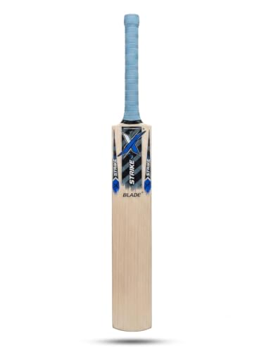 Image of Blade Kashmir Willow Cricket Bat for Leather Ball (Blue)