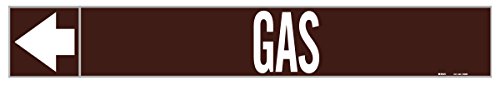 Marquage tuyauterie Gaz Brady 109005 en vinyle marron 5x30 cm
