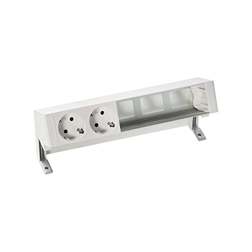 Kit de surbureau Simon 400 avec 2 prises schuko et 3 modules vides blanc