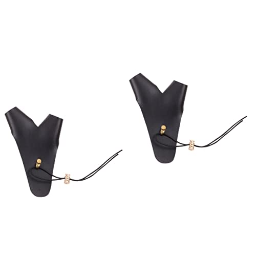 Outanaya 2pcs Finger Gloves Pu Leather Protector for Enhanced Grip Comfort for Shooting Arrow Accessories Non- Design for Practice
