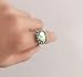 WDIYIEETN Vintage Silver Mint Green Moonstone Ring 925 Sterling Silver Retro Princess Square Cut Green Moonstone Diamond Prehnite Gemstone Wedding Engagement Ring (7)