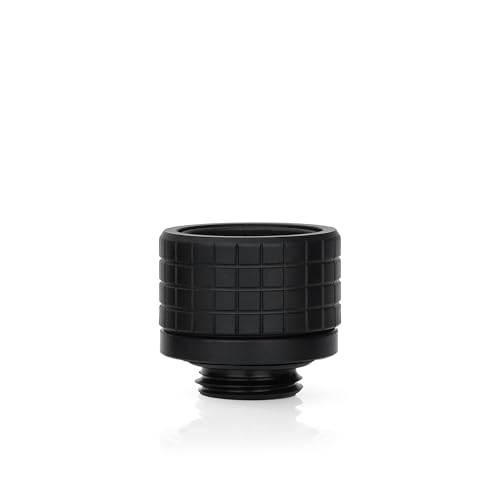 Image of Thermal Grizzly - DeltaMate - HT16 - Hard Tube Fitting - Black - CNC-machined Brass - G1 /4 inch Thread, OD 16mm - for Rigid Plastic /Metal tubing in Water-Cooling Systems