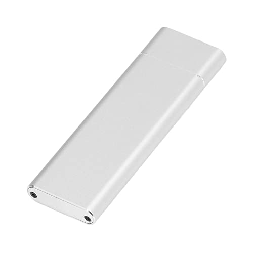 KIMISS Caja SSD USB C para M.2 NGFF - Caja de Disco Duro Portátil de Transferencia de Alta Velocidad de Aleación de Aluminio Tipo C de 10 Gbps para e iOS (Silver)