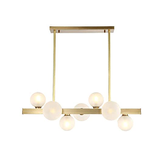 Lustre suspension doré en or pour salle à manger et cuisine moderne à 7 lumières