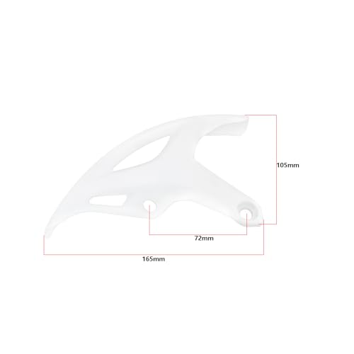 EMSea Weißer Kunststoffschutz für die Hintere Bremsscheibe des Motorrads 72 mm Lochabstand Kompatibel mit Honda CR/CRF 125/250/450 RX 2002–2022 165 x 105 mm