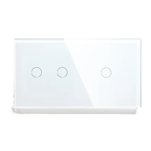 Interruptor con pantalla de cristal templado blanco de alta resistencia para casa