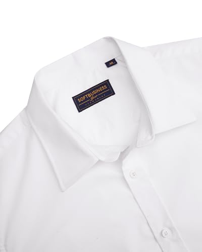 Image of J.VER Men's Short Sleeve Dress Shirts Stretch Stain Shield Casual Button Down Shirts Solid Formal Shirt