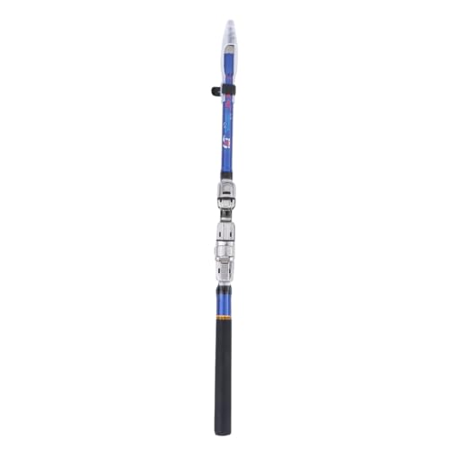 Caña de pesca para mar extensible y ligera con flexibilidad azul