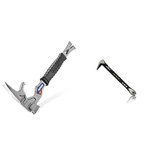 Vaughan 15 Inch Multi-Function Demolition Tool, Hammer, Nail Puller, Multi-Use, Heavy Duty Construction, DIY Hand Tools - Blue 050042 and Spec Ops Tools 11" Nail Puller Cats Paw Pry Bar, High-Carbon Steel