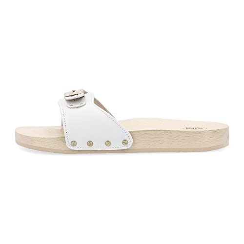 Scholl Donna PESCURA Piatto Sandalo, 40 EU, bianco, 40 EU