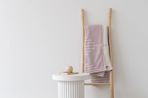 Dluxev Luxurious Super Soft Throw Blanket, Fluffy Cozy Purple Blanket For Bed, Knit Comfy Texture, Stripped Boho Chic Throw For Sofa/Couch, Gift For Women, Soft Mauve & Cream Diamond 50"X60" #TOP1