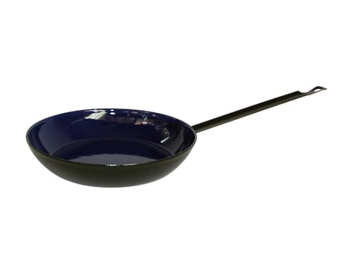 Riess, 0561-025, Bauernpfanne 30, Classic, Schwarz/Blau, 30 cm Durchmesser, Emaille, Bratpfanne, Emaillepfanne, traditionelle Form, Induktion