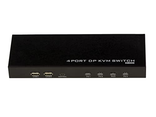 KVM Switch automatique 4 PC DisplayPort 4K 60Hz avec télécommande et câbles inclus - 3
