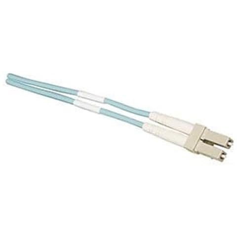 Allen Tel GBLC2-D4-02 Fiber Optic Cable Assembly Patch Cord, LC To LC, Duplex Cable, Multimode Fiber, 2-Meter Length, Aqua Jacket Cover