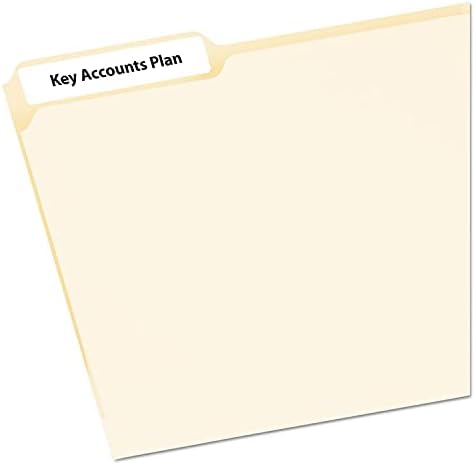 Mini-Sheets Permanent File Folder Labels, 0.66 x 3.44, White, 12/Sheet, 25 Sheets/Pack