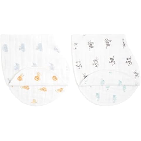 aden + anais™ burpy bib Bio-Baumwoll-Musselin-Lätzchen animal kingdom in 2er-Packung Cover