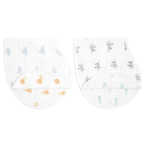 aden + anais Lot de 2 bavoirs d’épaule burpy bib® pour bébé prélavés en mousseline 100% coton Biologique, Certification GOTS, bavoirs absorbants,...