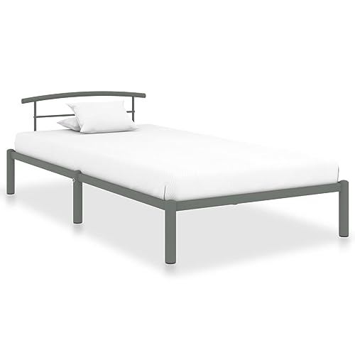 Annlera Bettgestell 210x100x63cm Grau Metall Gästebett Jugendbett Schlafzimmerbett Metallbett Doppelbett Schrankbett Sofa Im Wohnzimmer Lattenrost Boxspringbett Futonbett Polsterbett