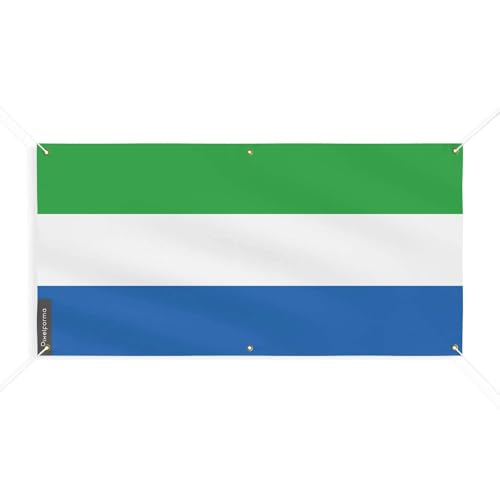 Drapeau de Sierra Leone M 100x200cm avec 6 œillets métalliques pour mât