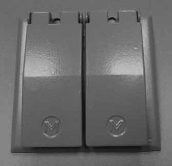 Mulberry 30472 Powder Coated Die Cast Aluminum 2-Gang Weatherproof Self-Closing Device Cover