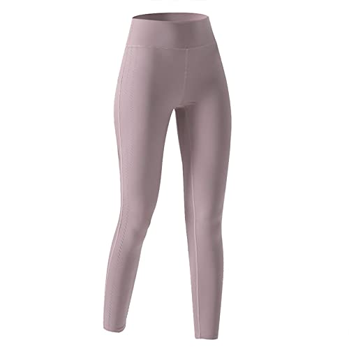 RENSHENKTO Pantalon de yoga pour entraînement, course à pied, legging pour levage de fessier, taille haute, effet gainant du ventre, réfléchissant, gris, taille S, marron, M Cover