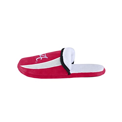 Image of FOCO mens NCAA College Team Logo Sherpa Moccasin Slippers