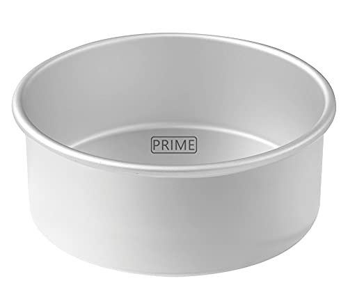 Image of Prime Bakers and Moulders Round Aluminum Baking Cake Pan /Mould For Oven (8 Inch), Silver