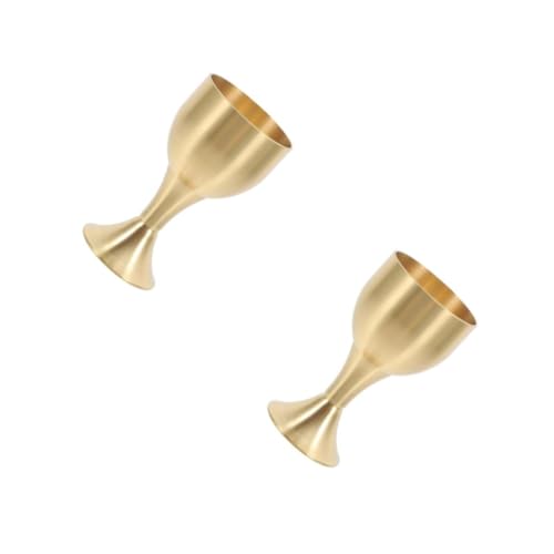 ABOOFAN 2 Copas De Vino De Latón Grandes Para Iglesia Copas De Vino De Comunión De Oro Vintage Para Bebidas De Cóctel Doradas Cáliz De Tipo Cáliz