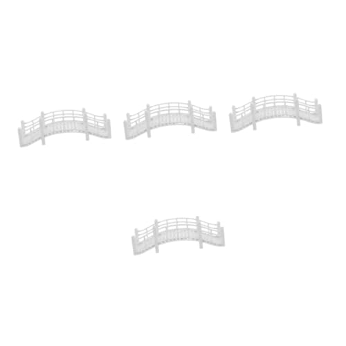 Kisangel 4 Piezas Puente Micropaisaje Decoración En Miniatura Modelo De Puente De Jardín En Miniatura Decoración De Puente De Paisaje Micro Adornos De Estatua De Puente Pla Grey