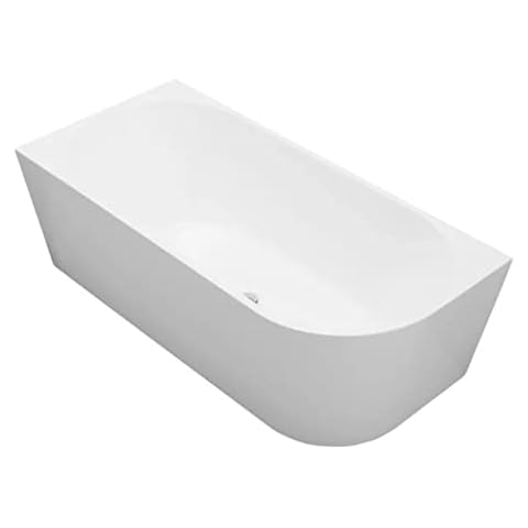 Bath Etc. Oxnard Left 59" Left Corner Freestanding Bathtub, White Cover
