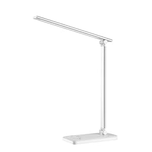 Lampe de Bureau LED, Lampe Led Lampe Bureau Dimmable 5 Modes de Couleur 10 Niveaux de Luminosité Flexible Contrôle Tactile Protection des Yeux Lampe de chevet avec Port USB et Fonction Minuterie