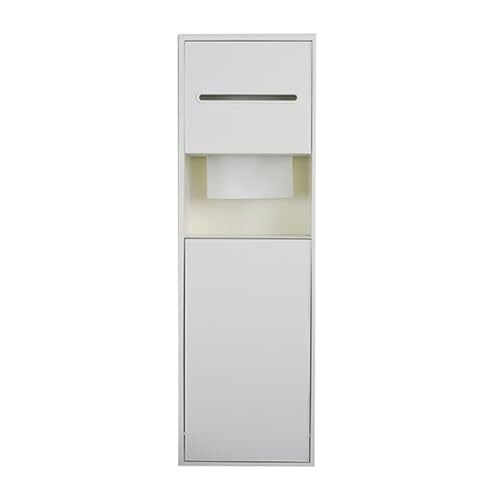Portarotolo da parete con ripiano incassato e organizer(Weißer Rahmen)
