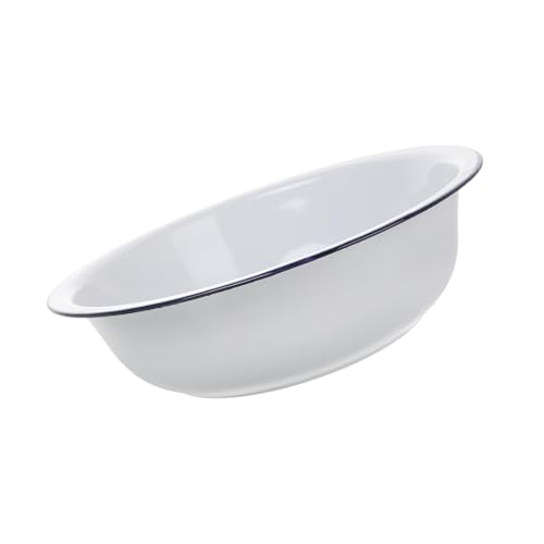 BESPORTBLE Tazón Vintage de Esmalte 30 cm Blanco miniatura 1