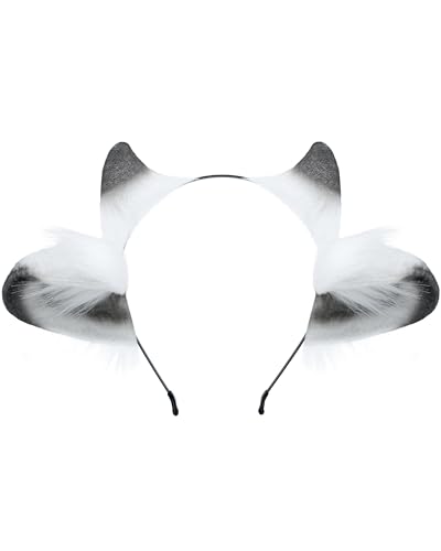ZFKJERS Adult Cosplay Furry Lamb Ears Headband Soft Animal Ear Hair Accessory for Halloween (Grey)