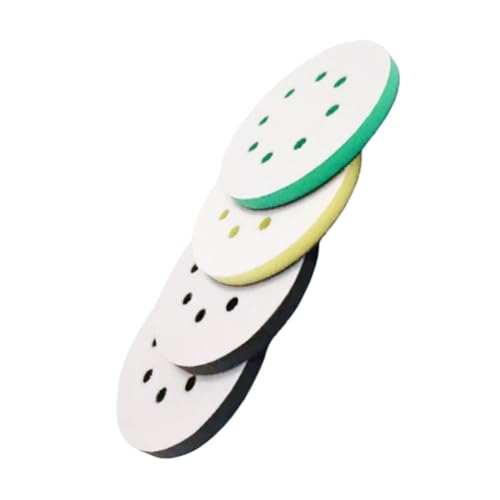 VILLCASE 4PCS Soft Density Foam Sanding Pads Round Cushioning Buffer for Sander for Automotive Woodworking and Polishing Projects Density for Optimal Results