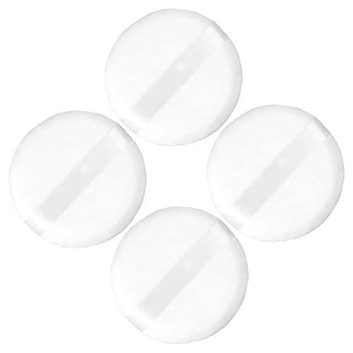 PATKAW 4 Piezas Gran Borla Redonda Almohadilla De Hojaldre De Base Recipientes Pequeños Con Tapas Hojaldre Grande y Esponjoso Brocha De Base Para Maquillaje Liquido Esponja